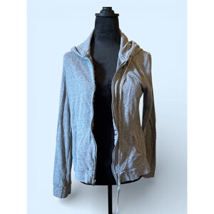 Hollister Lightweight Grey Full Zip Up Hoodie - Size M
